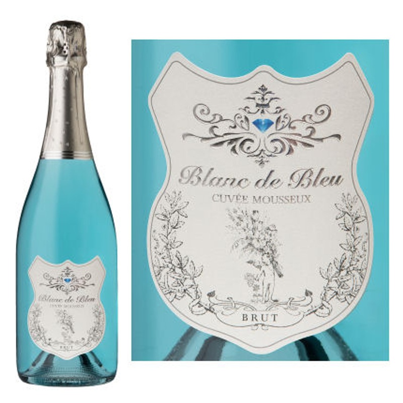 12 Bottle Case Blanc de Bleu Cuvee Mousseux Sparkling NV 750ml w/ Shipping Included