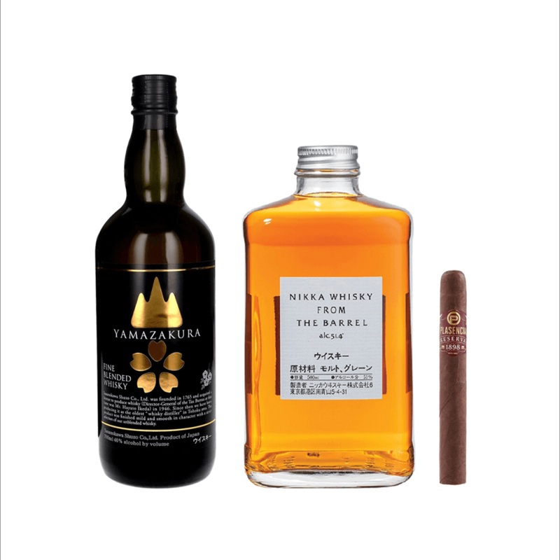2 Japanese Whiskies & Plasencia Reserva 1898 Cigar