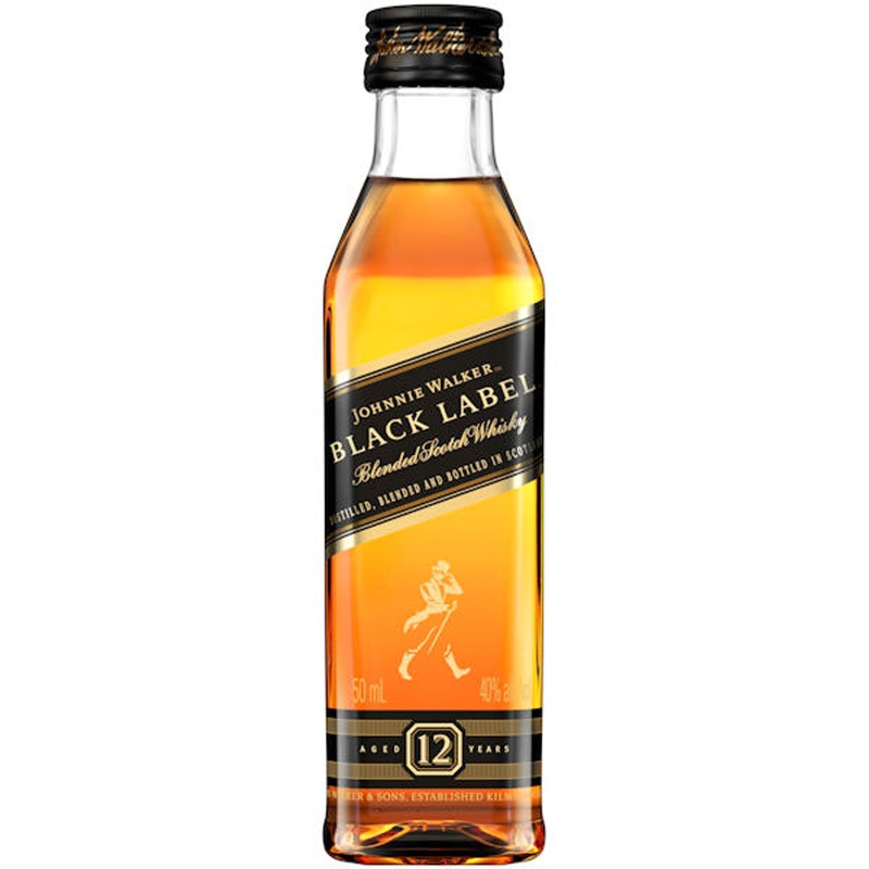 50ml Mini Johnnie Walker Black Label 12 Year Old Blended Scotch
