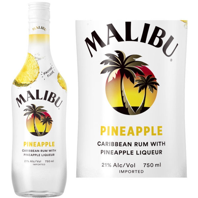 Malibu Pineapple Flavored Rum 750ml