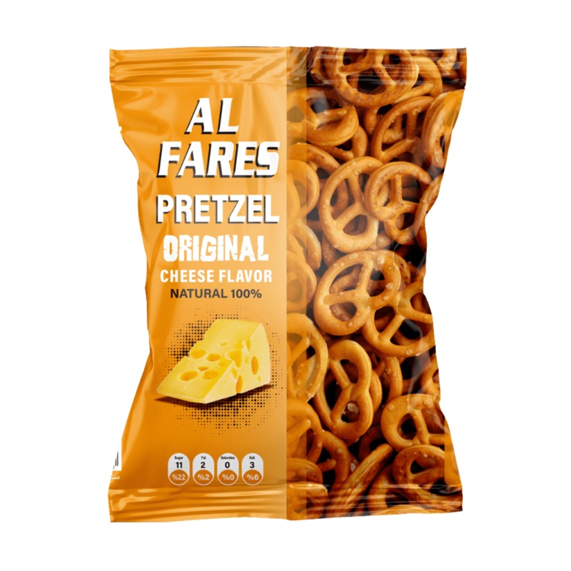 Al Fares Pretzels|Cheese Flavor|Chilli & Lemon|Salt|Sweet & Chilli|300g