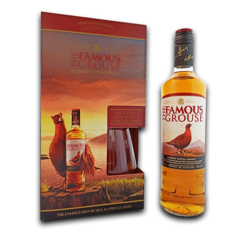 Famous Grouse – Gift pack with 2 glasses 70cl