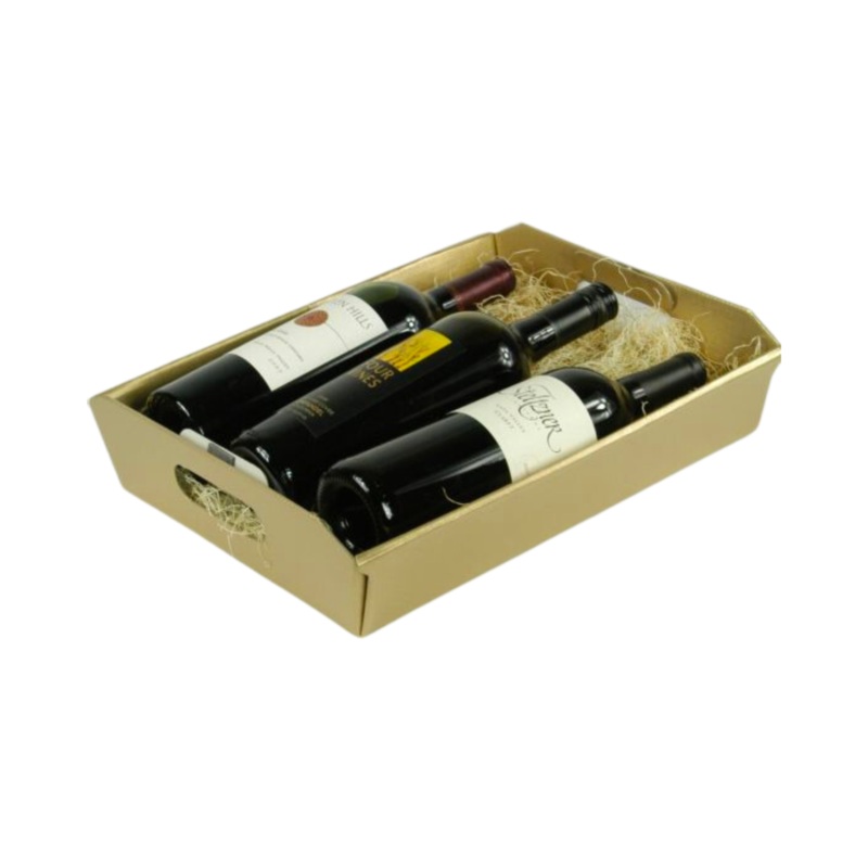3 Bottle Gift Tray With Gold Foil