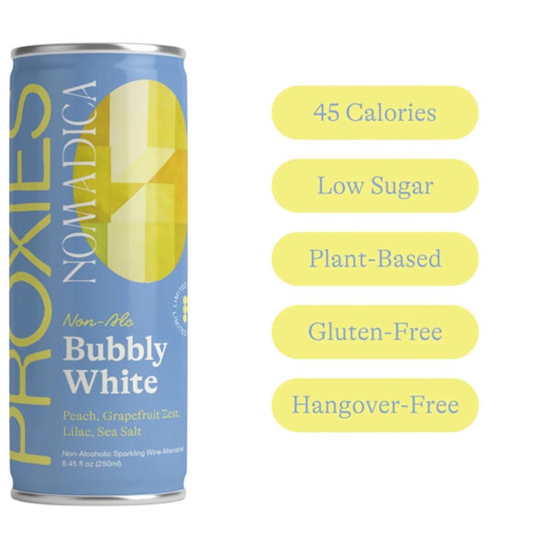 Proxies Nomadica Non Alcoholic Bubbly White 4 Pack 250ml Cans