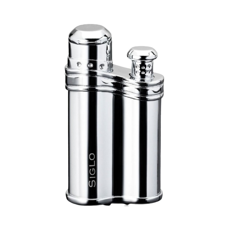 Siglo Bean Shape Lighter|Chrome Polish|Matt Dark Grey|Metallic Red