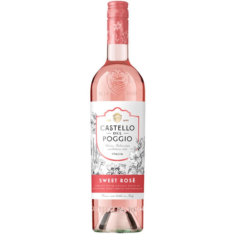 12 Bottle Case Castello del Poggio Sweet Rose IGT NV w/ Shipping Included