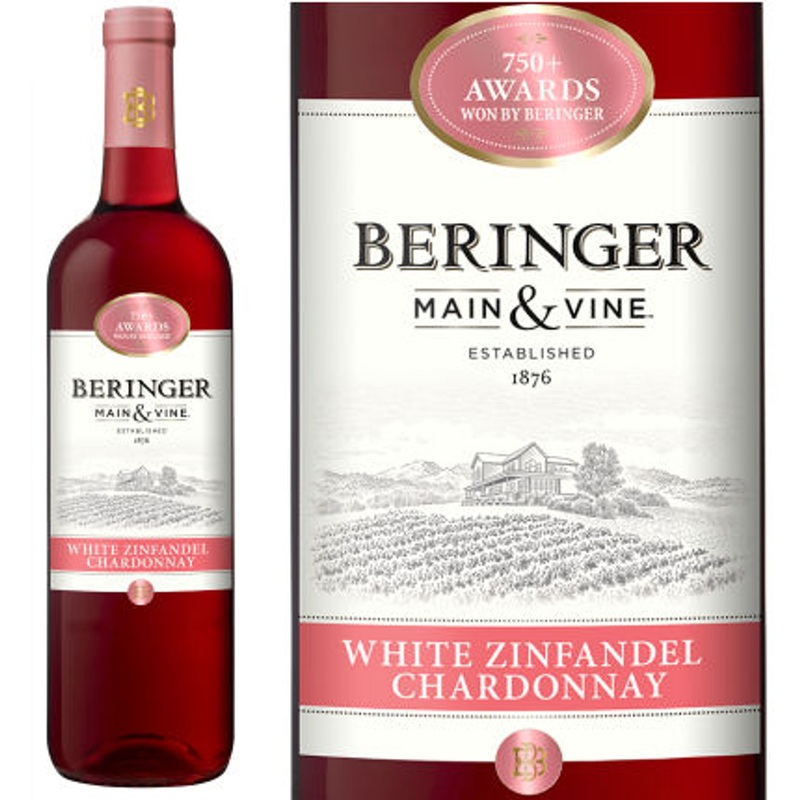 12 Bottle Case Beringer Main & Vine California White Zinfandel Chardonnay NV w/ Shipping Included