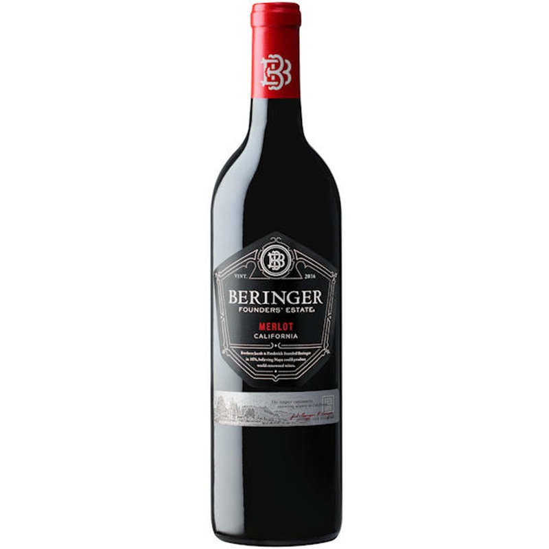 12 Bottle Case Beringer Founders’ Estate California Merlot w/ Shipping Included